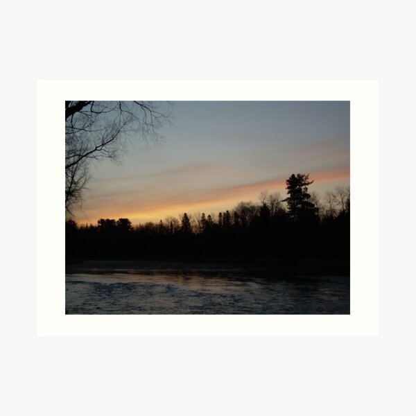Orange Clouds at Dawn, Mississippi River Art Print
