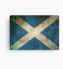 Old and Worn Distressed Vintage Flag of Scotland Canvas Print