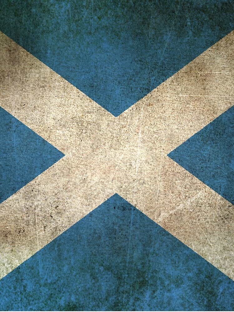 Old and Worn Distressed Vintage Flag of Scotland by JeffBartels