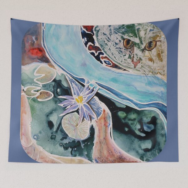 Item preview, The Cat & the fishpond designed and sold by Lyn Walker.