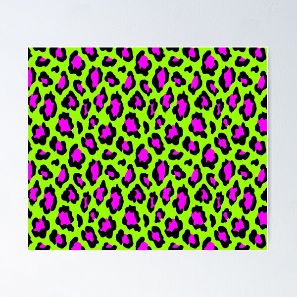 Animal Print Leopard Pink & Lime Green  Poster for Sale by Tetete