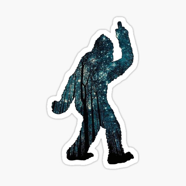 Bigfoot - Middle Finger - Stars Sticker