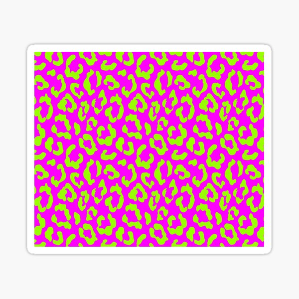 Animal Print Leopard Pink & Lime Green  Sticker