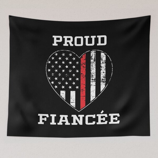 Item preview, Thin Red Line Proud Firefighter Fiancée designed and sold by teesaurus.