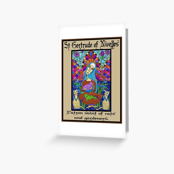 St Gertrude of Nivelles Greeting Card