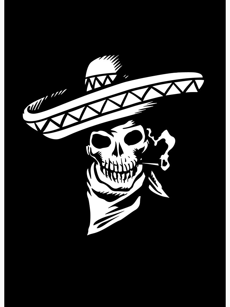 Mexican Hat Art Skull Matte/Glossy PosterWellcoda