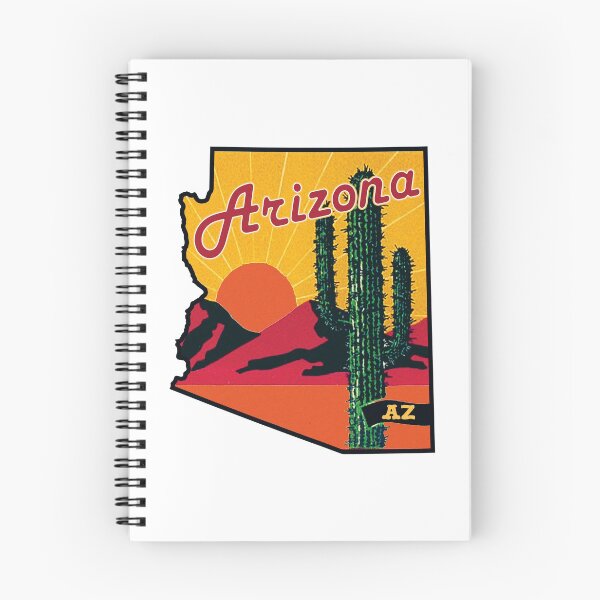 Aperçu de l'œuvre ARIZONA VINTAGE DÉSERT CACTUS VOYAGE MONTAGNES SAGUARO GRAND CANYON PHOENIX TUCSON YUMA créée et vendue par DESTINATIONS DECAL.