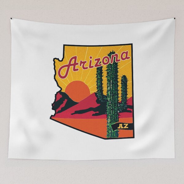 Item preview, ARIZONA VINTAGE DESERT CACTUS TRAVEL MOUNTAINS SAGUARO GRAND CANYON PHOENIX TUCSON YUMA designed and sold by DESTINATIONS DECAL.