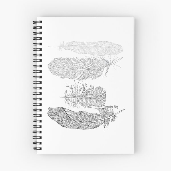 Item preview, Four Feathers - grey and black print designed and sold by TangerineMeg.