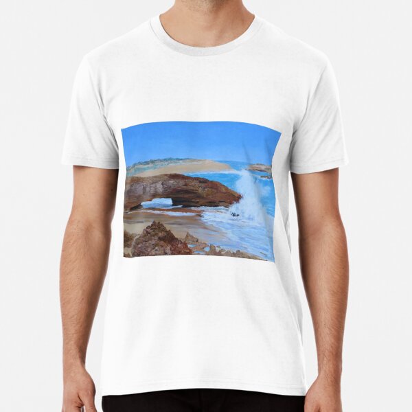 Oil Painting of Natural Arch, Bowman Scenic Drive, Beachport, Limestone Coast. Premium T-Shirt