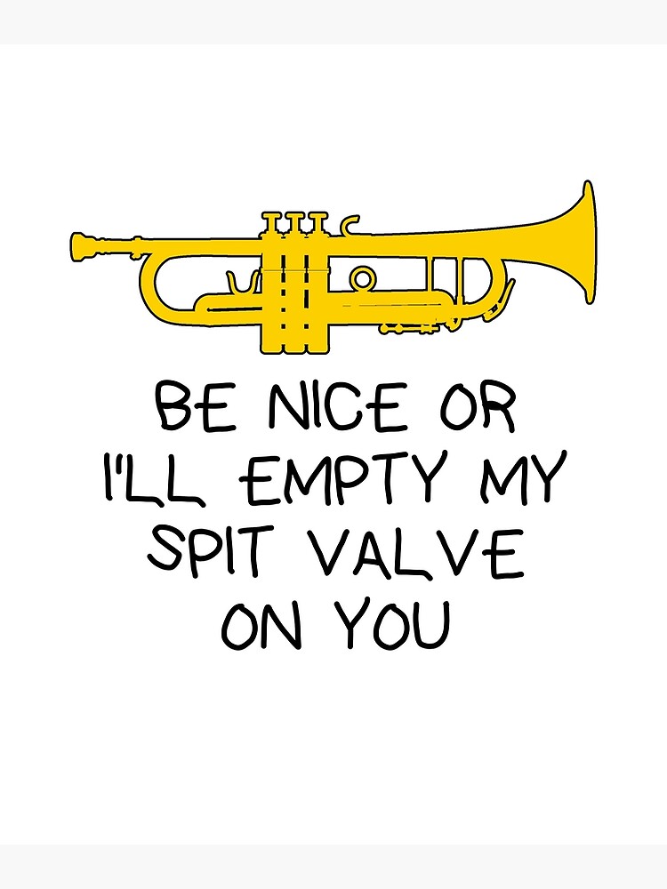 Be Nice Or I'll Empty My Spit Valve On You Trumpet T-Shirt Be Nice Or I'll Empty My Spit Valve On You Trumpet T-Shirt