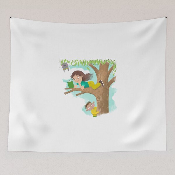 Item preview, Girl reading in the treetops designed and sold by jasmineberry.