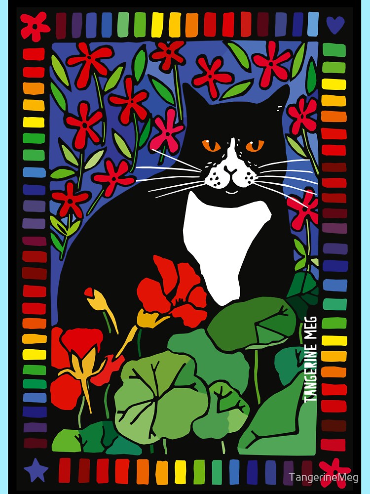 Black and White Cat in the Garden by TangerineMeg