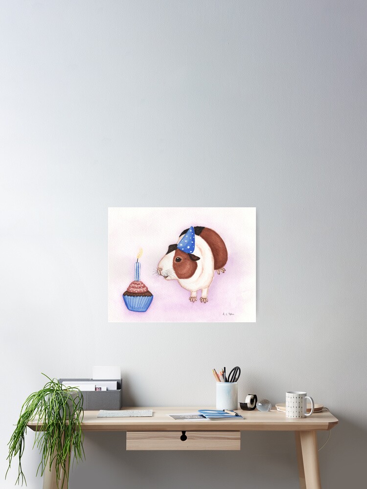 Poster Gateau D Anniversaire Et Cochon D Inde Par Wolfysilver Redbubble