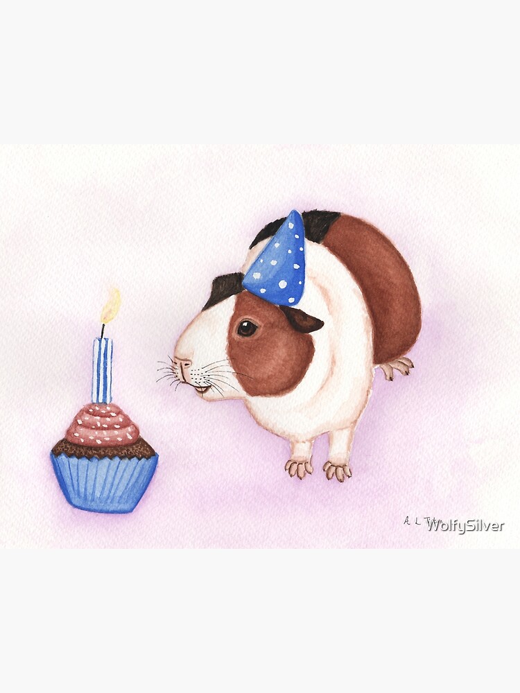 Carte De Vœux Gateau D Anniversaire Et Cochon D Inde Par Wolfysilver Redbubble