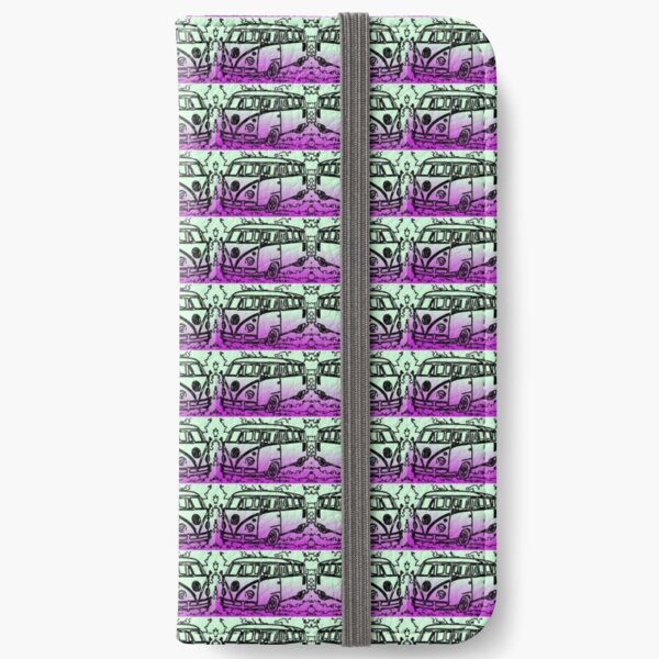Volkswagen T2 purple green iPhone Wallet