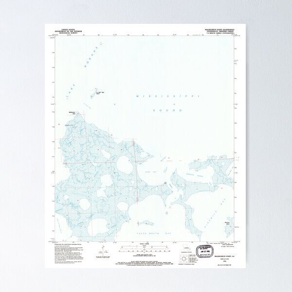 Aperçu de l'œuvre USGS TOPO Carte Louisiane LA Malheureux Point 332685 1994 24000 créée et vendue par WetdryvacRB01.