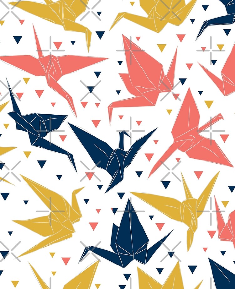 Japanese Origami paper cranes symbol of happiness, luck and longevity Art  Print by EkaterinaP
