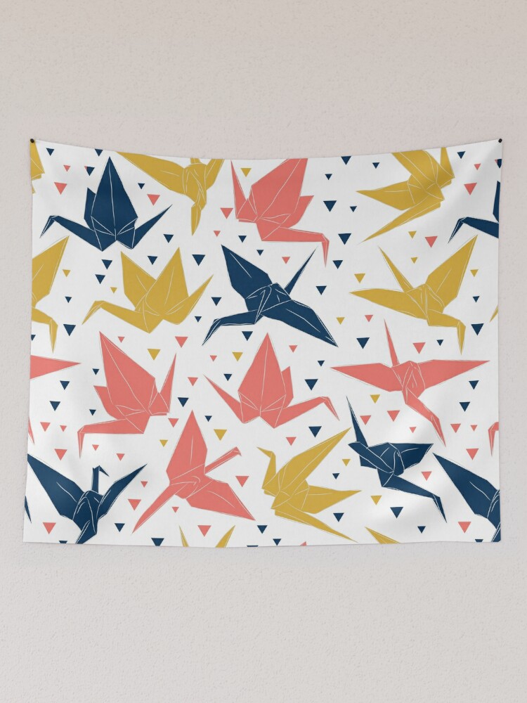 Japanese Origami paper cranes symbol of happiness, luck and longevity Wall  Mural by EkaterinaP