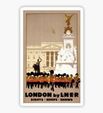 London Vintage Travel Poster Restored Sticker