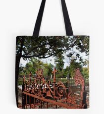 Gate At Journeys End Tote Bag