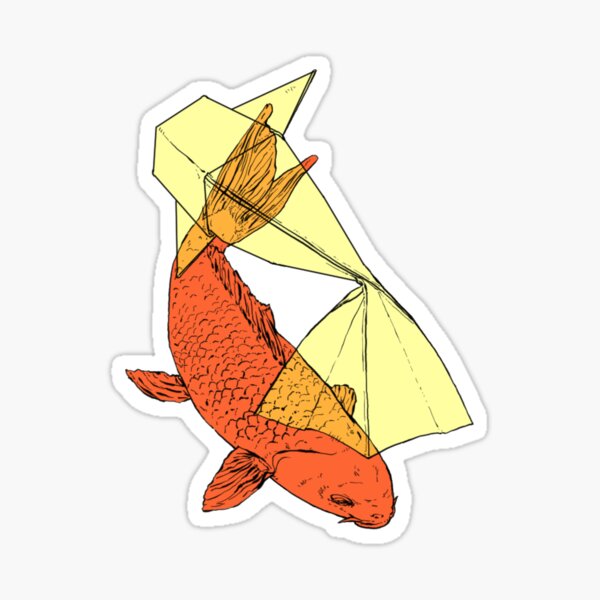 Muy Bien Pair of Colored Flying Fish Cloth Stickers Animal