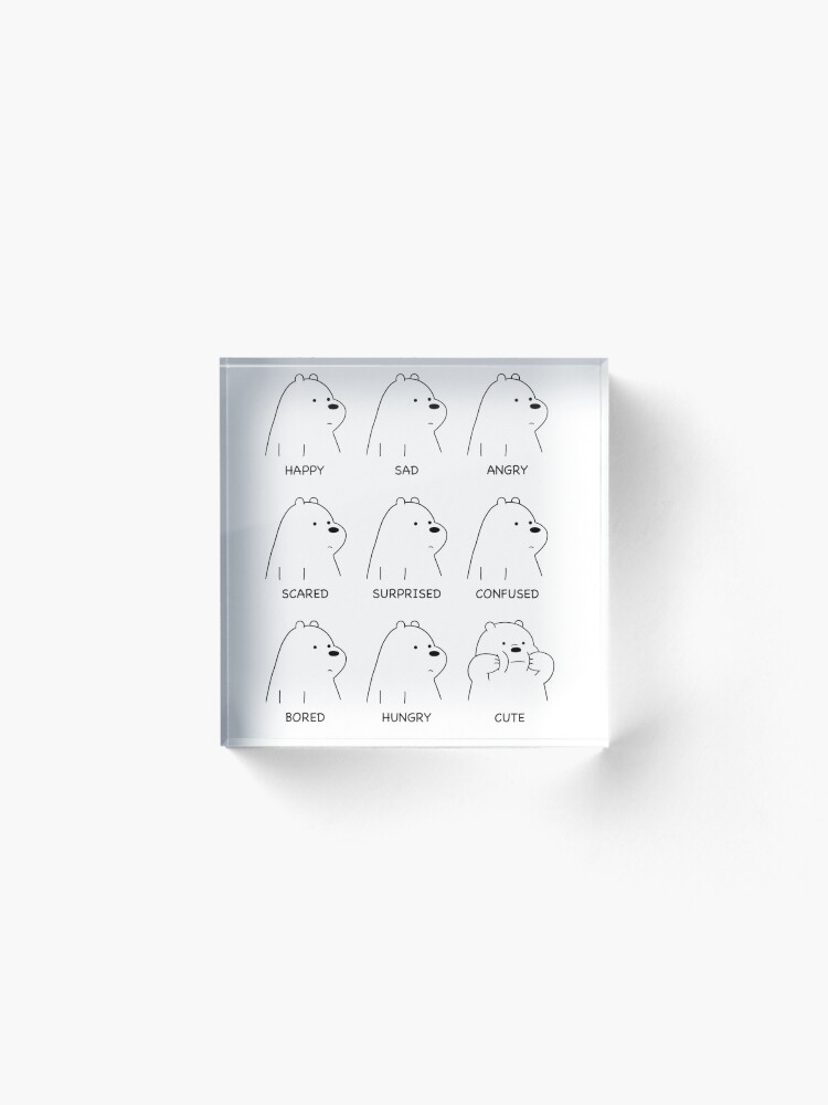 Alternate view of Ice Bear Moods Acrylic Block