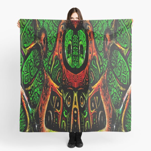 ABSTRACT ARTWORK - THRONE OF THE OWLS - CREEPY DYSTOPIAN ARTWORK TO FREAK OUT YOUR FLATMATE BY JANE HOLLOWAY Scarf