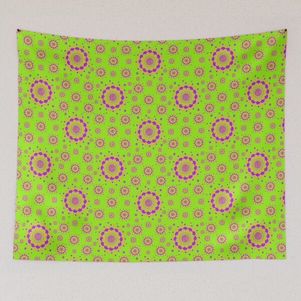 Item preview, Purple and Lime Times Two.  Funky retro design in purple and lime on a lime background. designed and sold by innerspectrum.