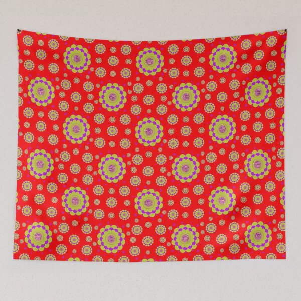 Item preview, Purple and Lime On Red. A funky retro design in purple, lime and red. designed and sold by innerspectrum.