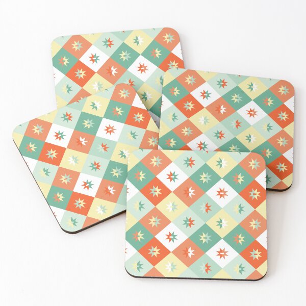 Item preview, Retro stars on squares (pastel) designed and sold by FK-UK.