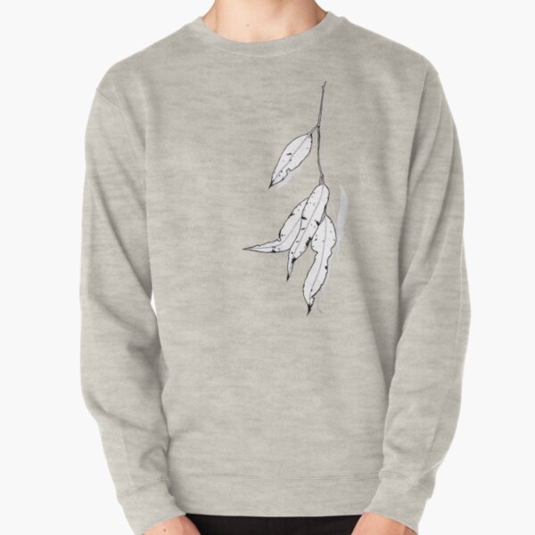 Gum Leaves Black and White Pullover Sweatshirt