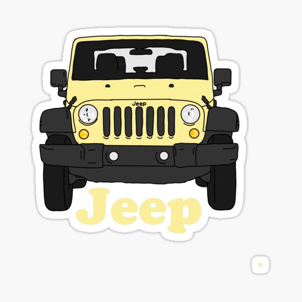 wrangler de jeep jaune Sticker
