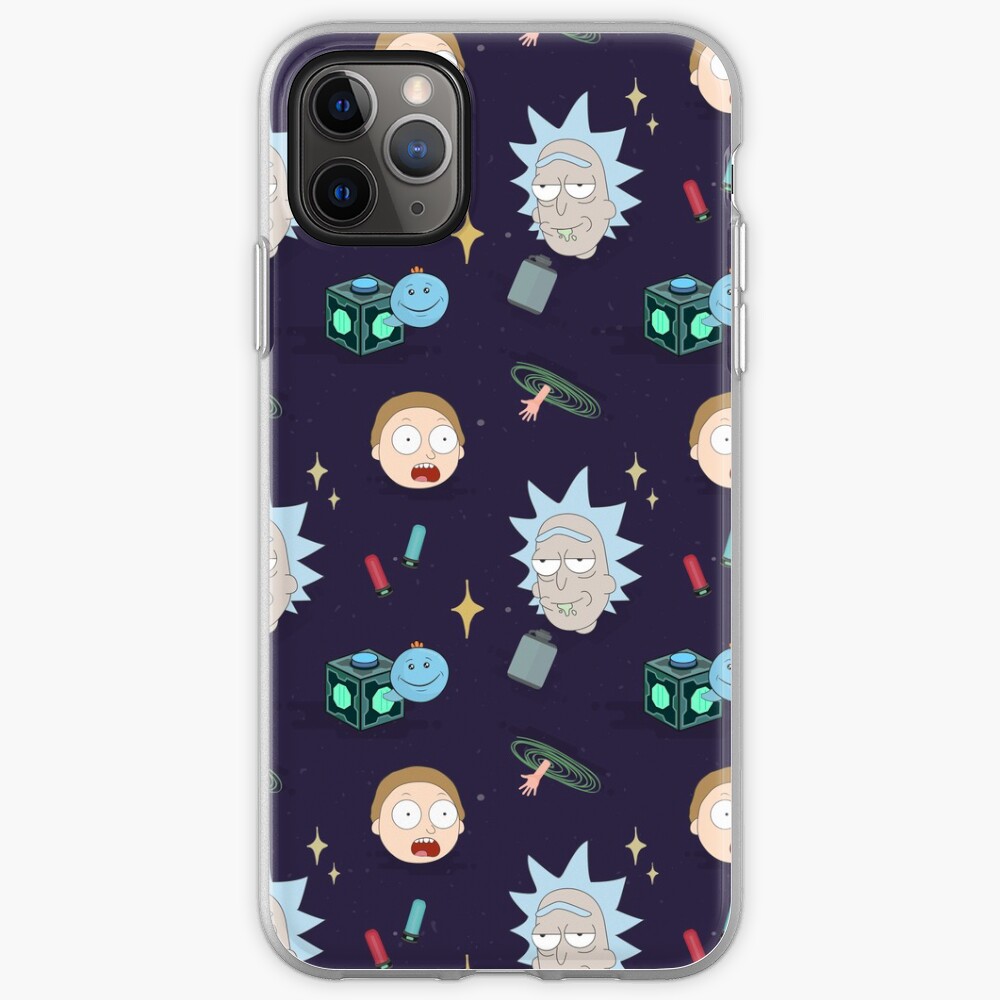 Rick and Morty's Adventure in Space (Patterns Please) iPhone Case & Cover