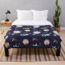 Rick and Morty Pattern Throw Blanket