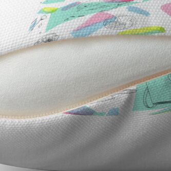 Alternate view of maximalist shapes garden delight with sparrow Floor Pillow