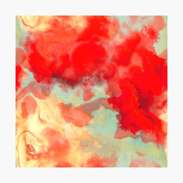 Item preview, Blue-Red-Lemon Cream Watercolor designed and sold by Kolinnaprint.