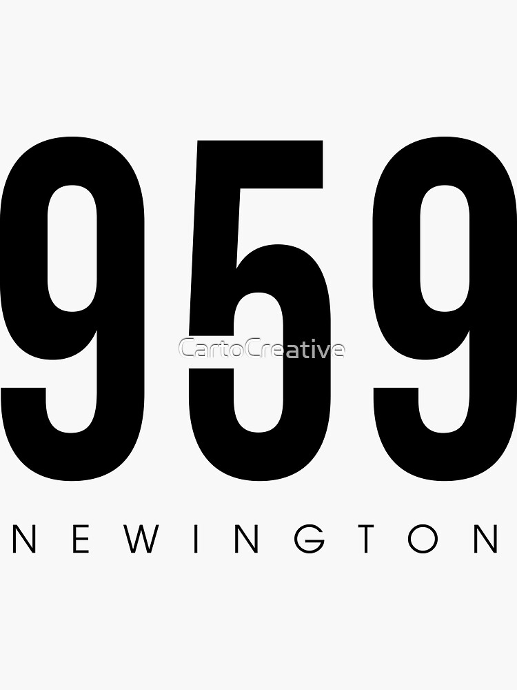 "Newington, CT 959 Area Code design" Sticker for Sale by