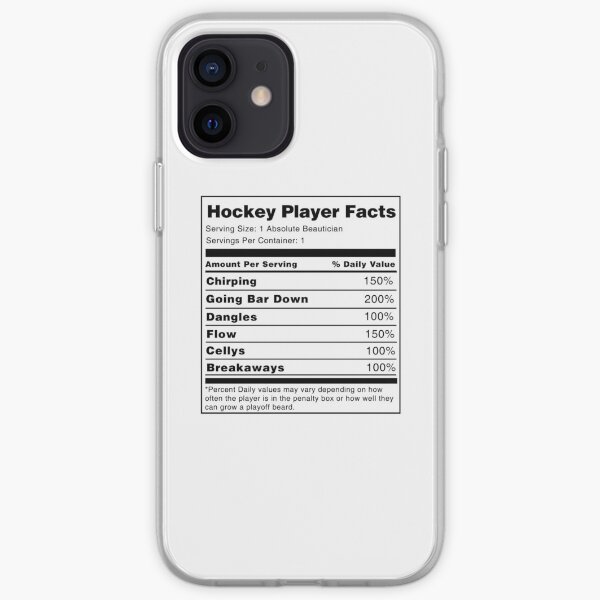 Hockey Player Nutrition Facts iPhone Soft Case