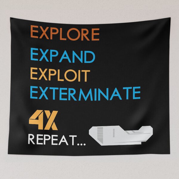 Item preview, 4X Explore, Expand, Exploit, Exterminate, Repeat Board Game Graphic - Tabletop Gaming designed and sold by MeepleDesign.