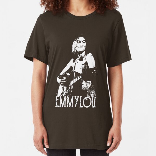 Emmylou - White Stencil Slim Fit T-Shirt