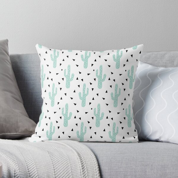 Cactus - modern minimal pattern print triangles geometric trendy hipster coachella festival Throw Pillow