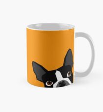 Peeking Boston Terrier funny dog art customizable gift for dog lovers dog person must haves Mug