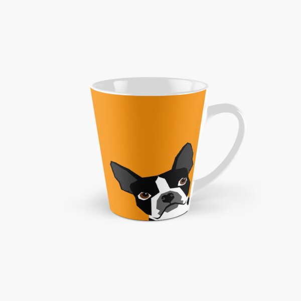 Peeking Boston Terrier funny dog art customizable gift for dog lovers dog person must haves Tall Mug