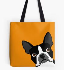 Peeking Boston Terrier funny dog art customizable gift for dog lovers dog person must haves Tote Bag