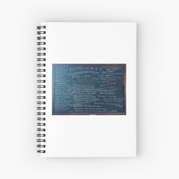 Derry Girls Protestants Catholics Differences Blackboard Spiral Notebook