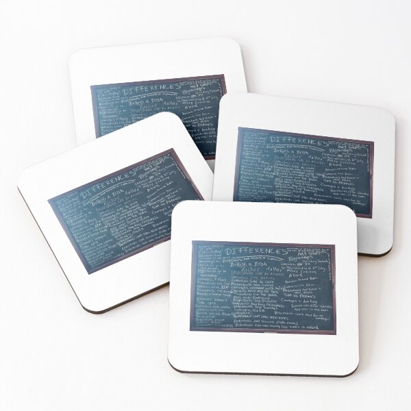 Derry Girls Protestants Catholics Differences Blackboard Coasters (Set of 4)