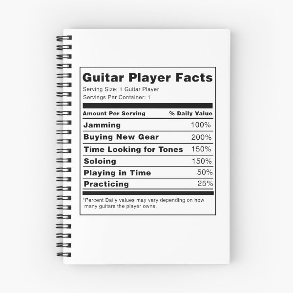 Item preview, Guitar Player Nutrition Facts  designed and sold by Kooky28.