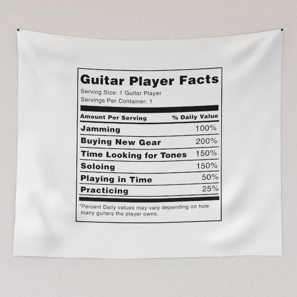 Item preview, Guitar Player Nutrition Facts  designed and sold by Kooky28.