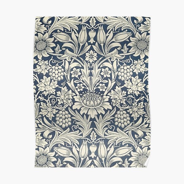 Vintage wallpaper fold & field Poster